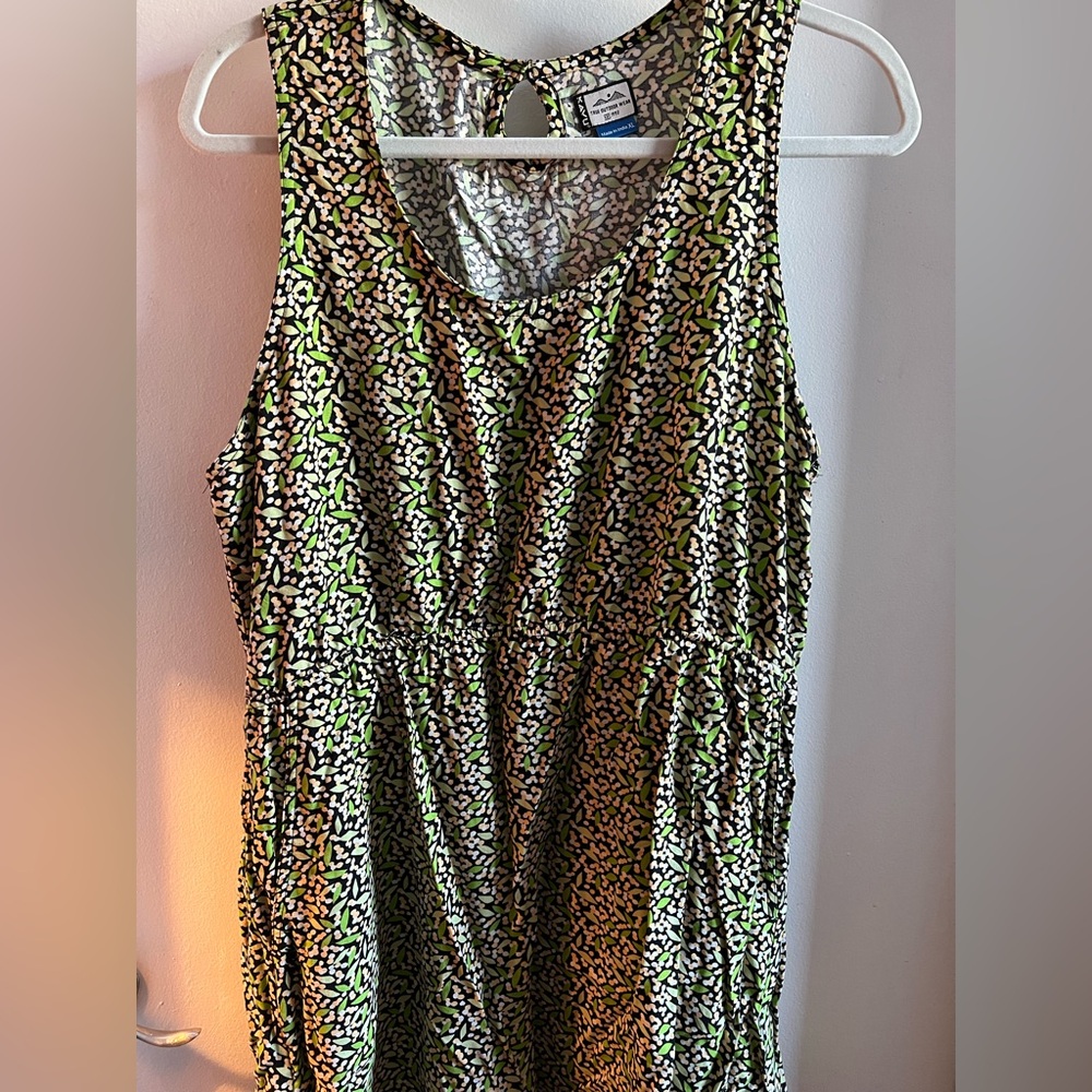 Kavu Green and Black Patterned Sleeveless Dress
